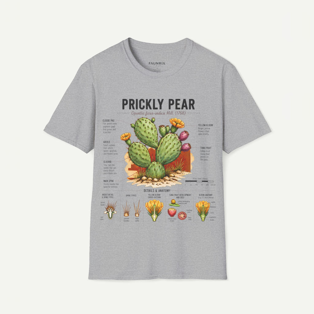 Prickly Pear Botanical T-Shirt — Vintage Cactus Illustration Tee