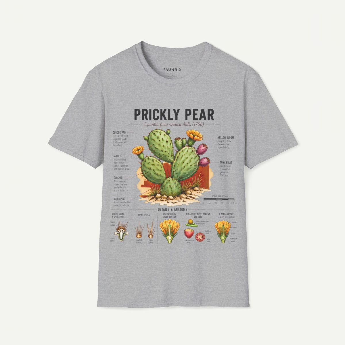 Prickly Pear Botanical T-Shirt — Vintage Cactus Illustration Tee