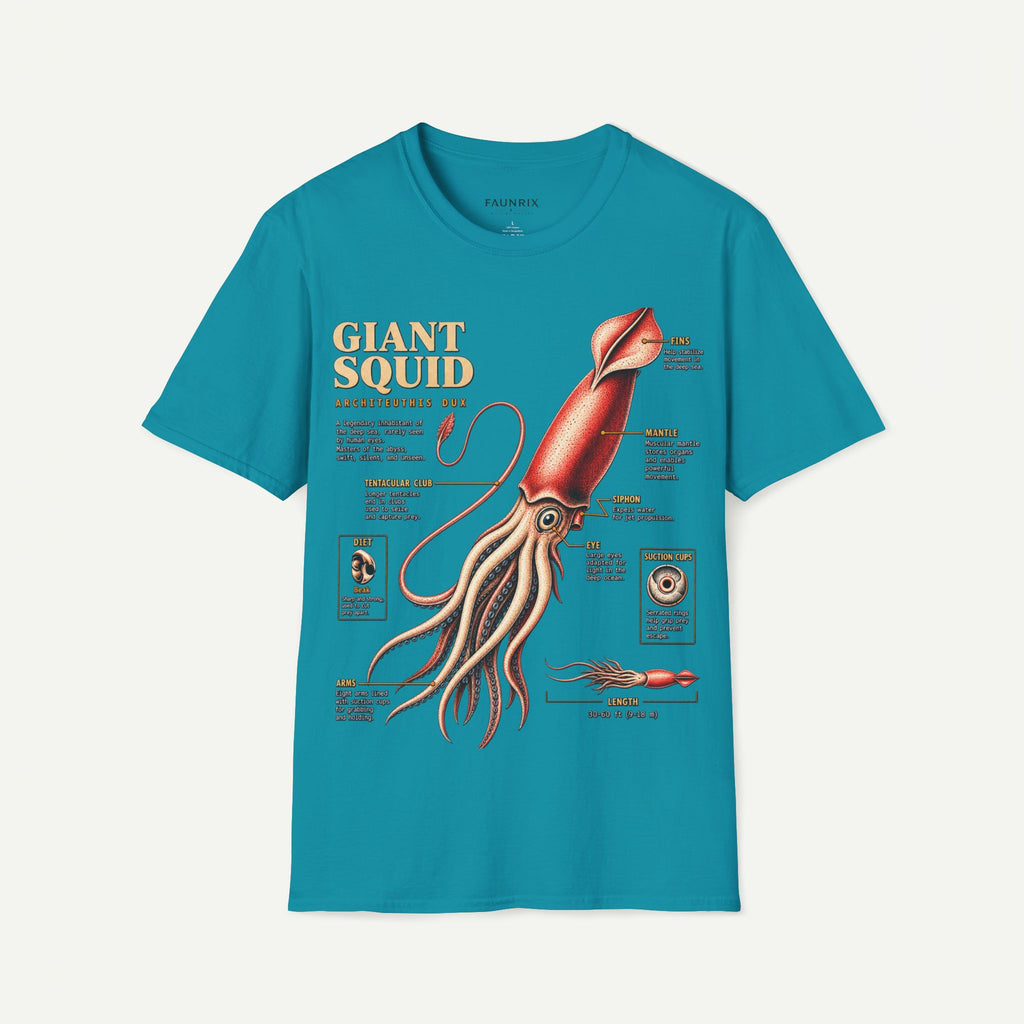 Squid Anatomy Graphic T-Shirt — 'Giant Squid' Vintage Scientific Illustration