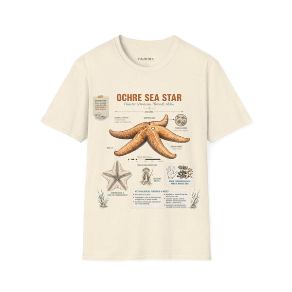 Sea Star Anatomy T-Shirt — Ochre Starfish Illustration Tee