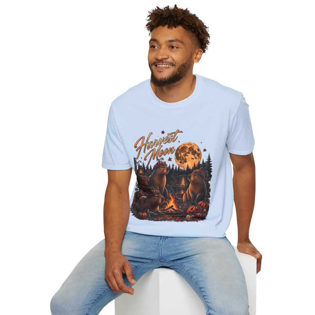 Harvest Moon T-Shirt — Autumn Campfire Bear Forest Tee