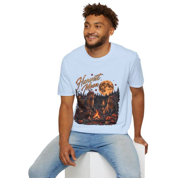 Harvest Moon T-Shirt — Autumn Campfire Bear Forest Tee