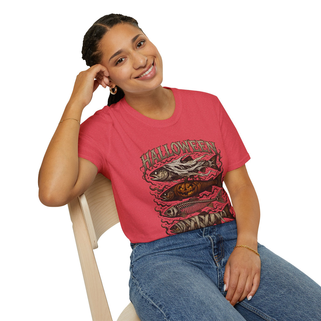 Halloween Fishing T-Shirt — Spooky Pumpkin Fish Graphic Tee