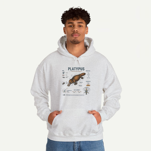 Platypus Anatomy Hoodie — Scientific Illustration Pullover for Nature Lovers