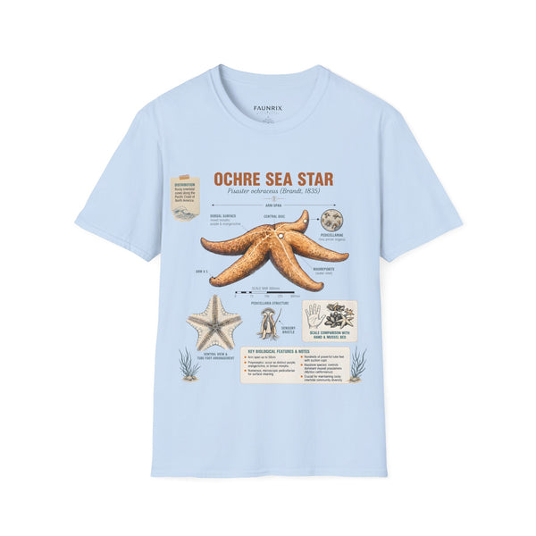 Sea Star Anatomy T-Shirt — Ochre Starfish Illustration Tee