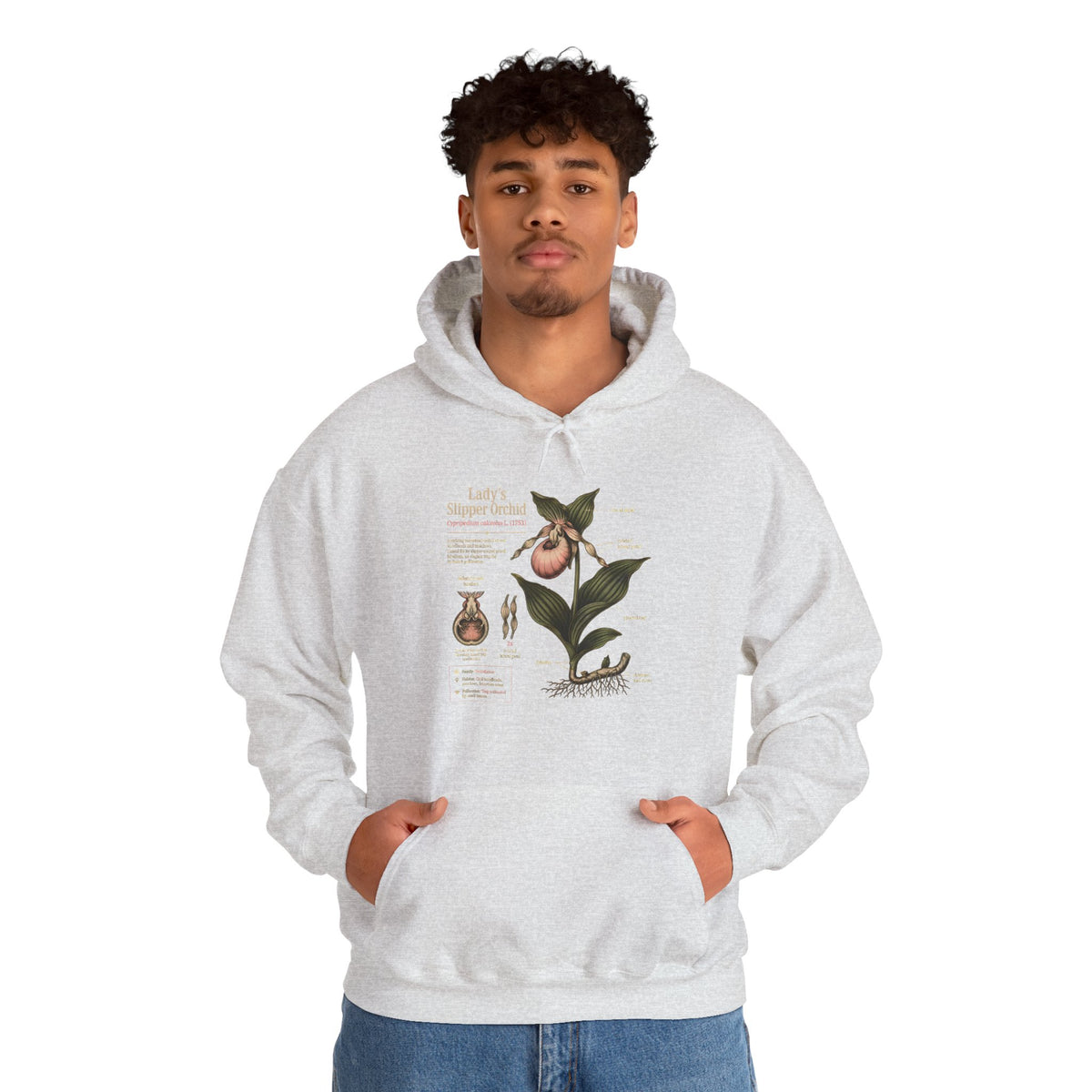 Botanical Peach Illustration Hoodie — Vintage Botanical Chart Sweatshirt