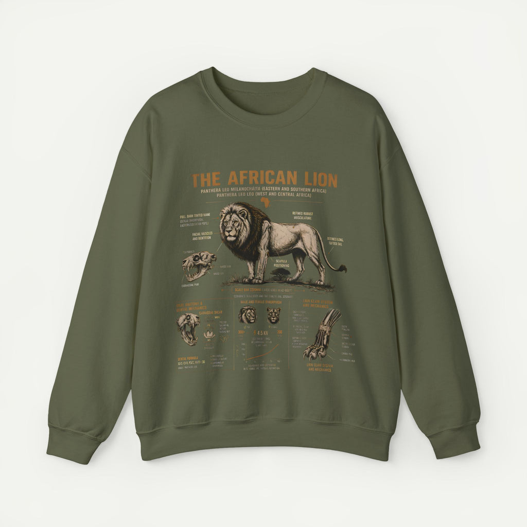 African Lion Anatomy Crewneck Sweatshirt