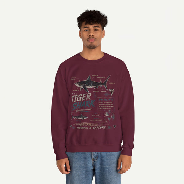 Tiger Shark Anatomy Sweatshirt — Marine Biology Graphic Crewneck
