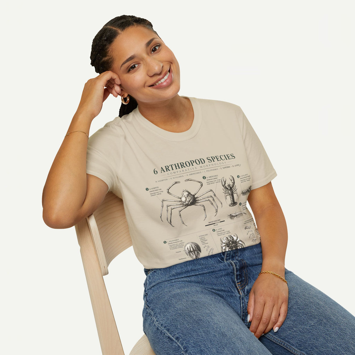 Arthropod Species Graphic Anatomy T-Shirt — 6 Detailed Arthropod Illustrations