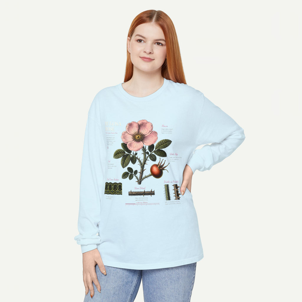 Botanical Rose Diagram Long Sleeve T-Shirt
