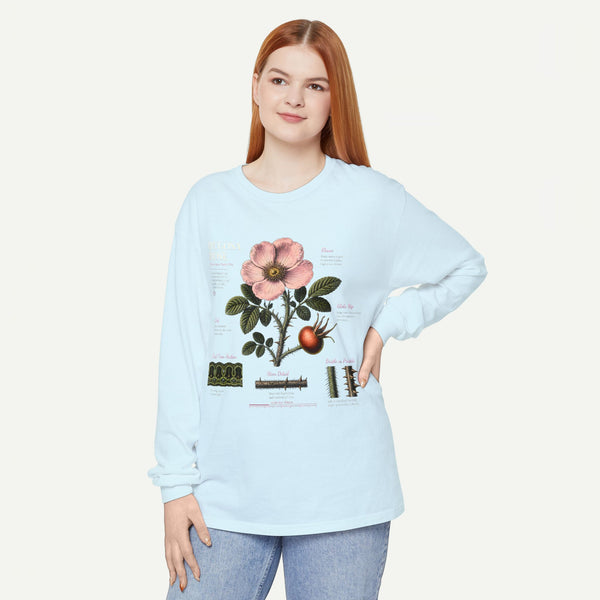 Botanical Rose Diagram Long Sleeve T-Shirt