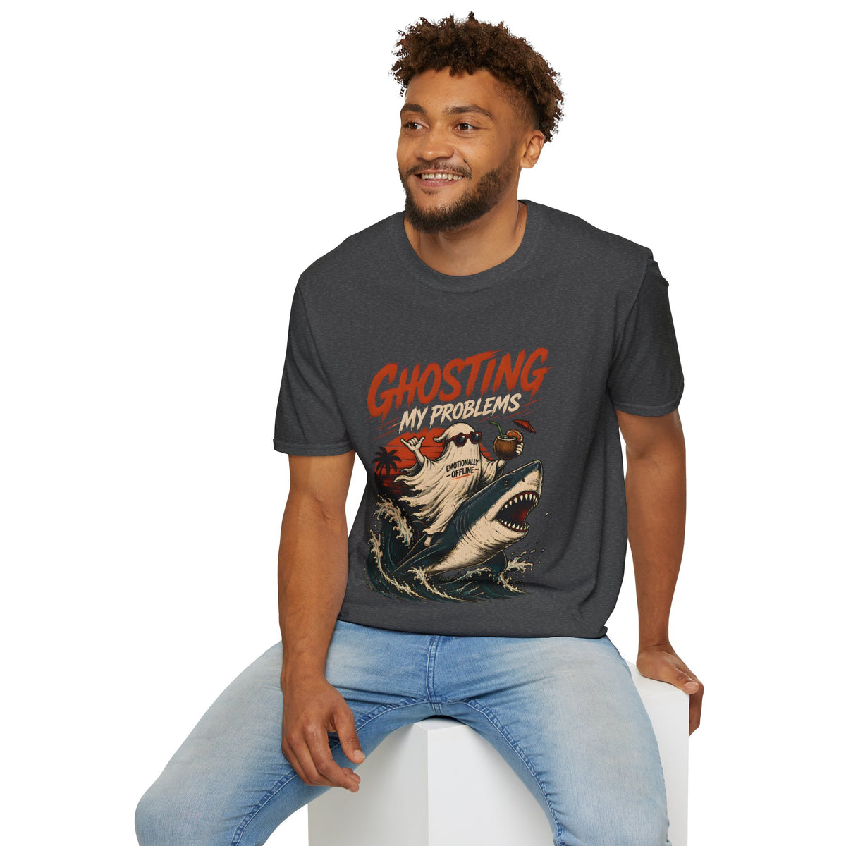 Ghosting My Problems T-Shirt — Funny Sloth Vacation Graphic Tee