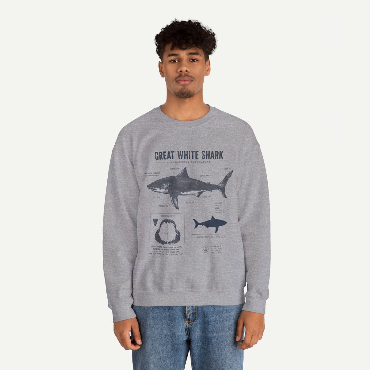 Great White Shark Anatomy Sweatshirt
