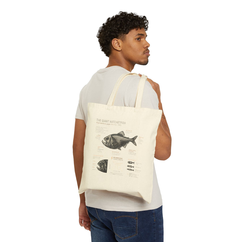 Fish Anatomy Canvas Tote — Vintage Scientific Illustration Cotton Bag