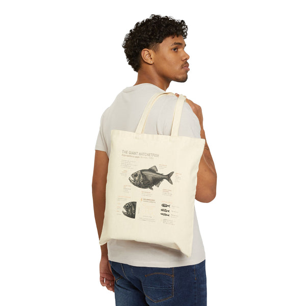 Fish Anatomy Canvas Tote — Vintage Scientific Illustration Cotton Bag