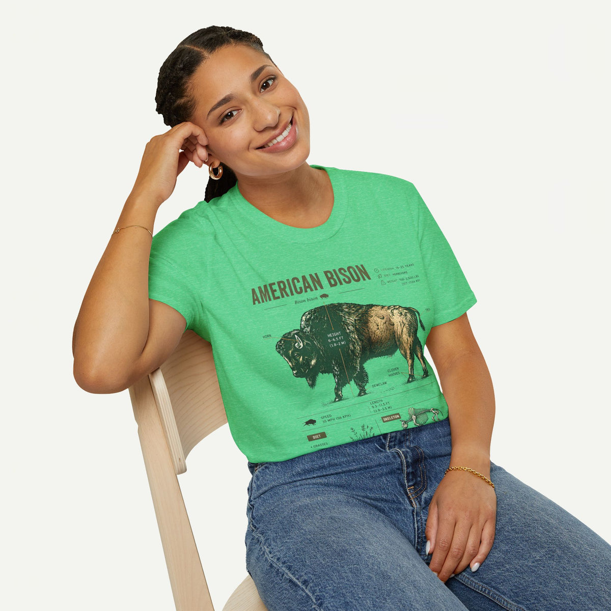 Vintage American Bison Anatomy T-Shirt