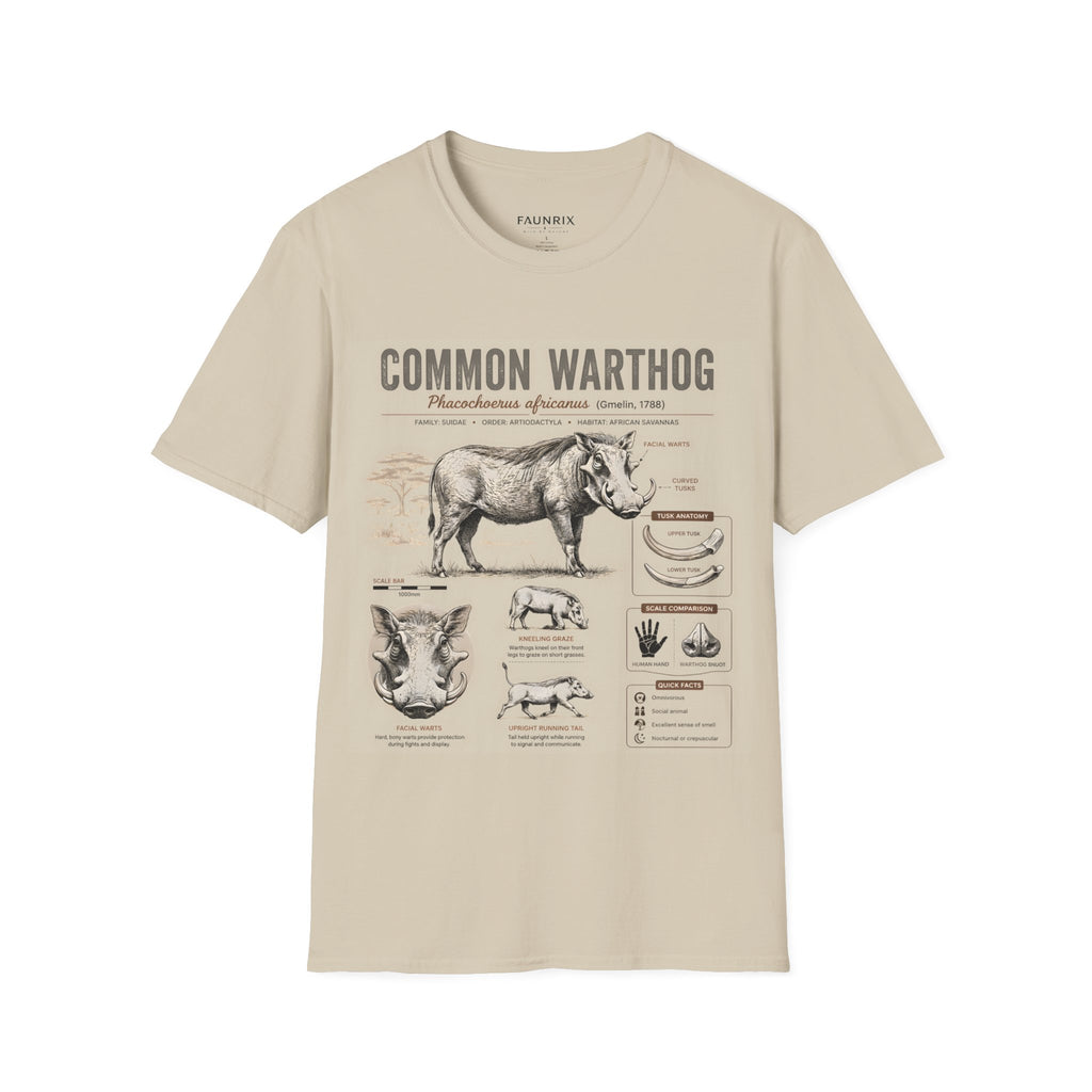 Common Warthog Anatomy T-Shirt — Vintage Wildlife Graphic Tee