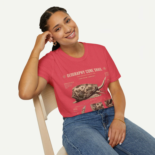 Geography Cone Snail Anatomy T-Shirt — Vintage Scientific Illustration Tee