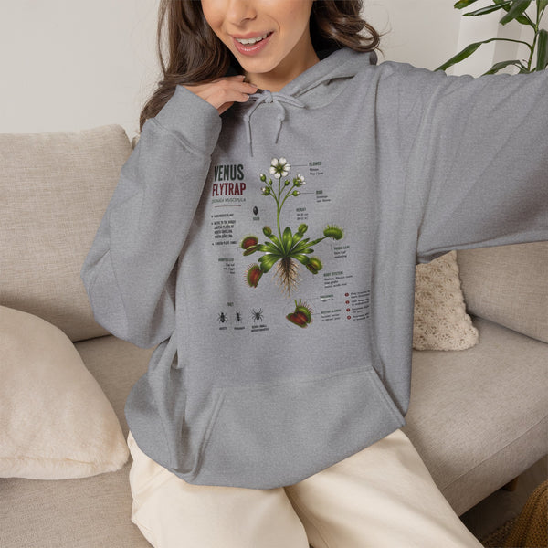 Venus Flytrap Botanical Hoodie – Illustrated Carnivorous Plant Guide