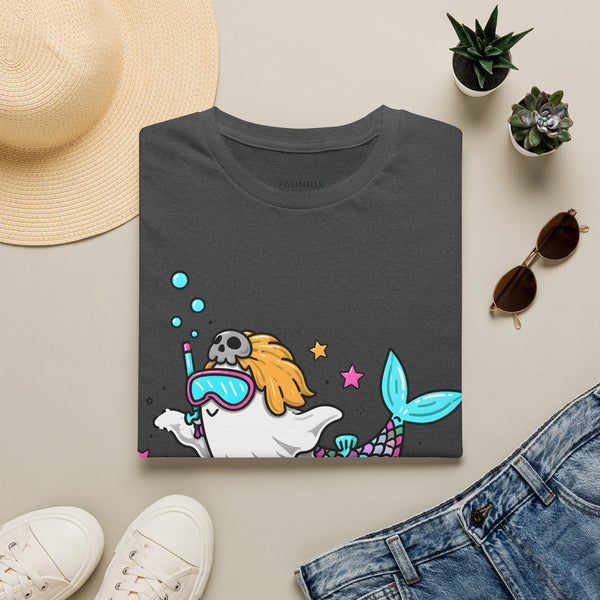 Mermaid Ghost Summerween T-Shirt — Cute Halloween Summer Mashup Tee