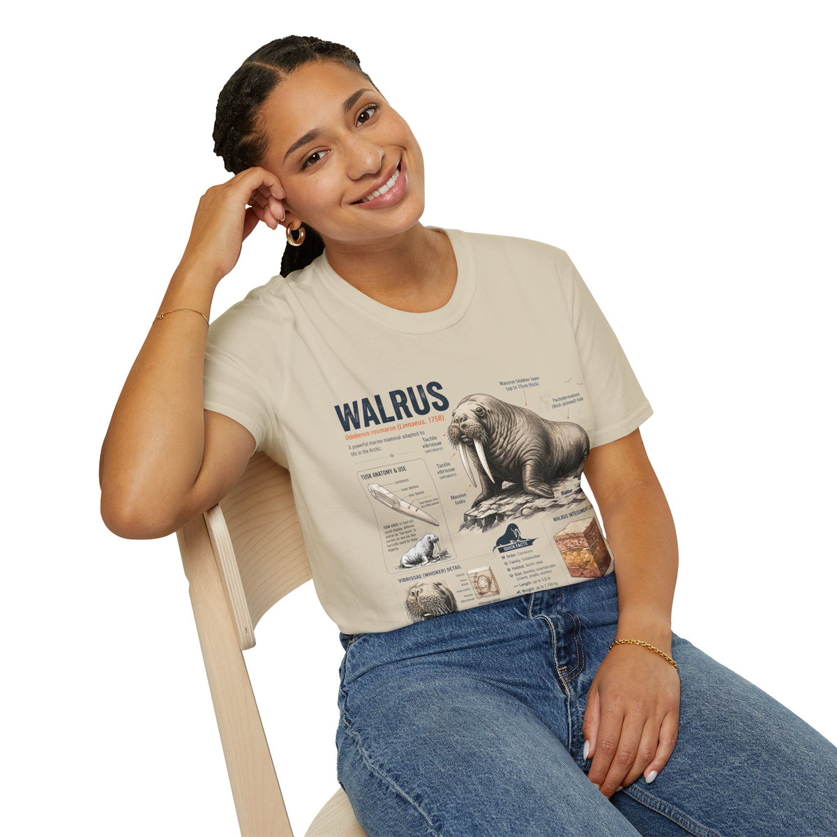 Walrus Anatomy T-Shirt — Illustrated Marine Mammal Facts Tee