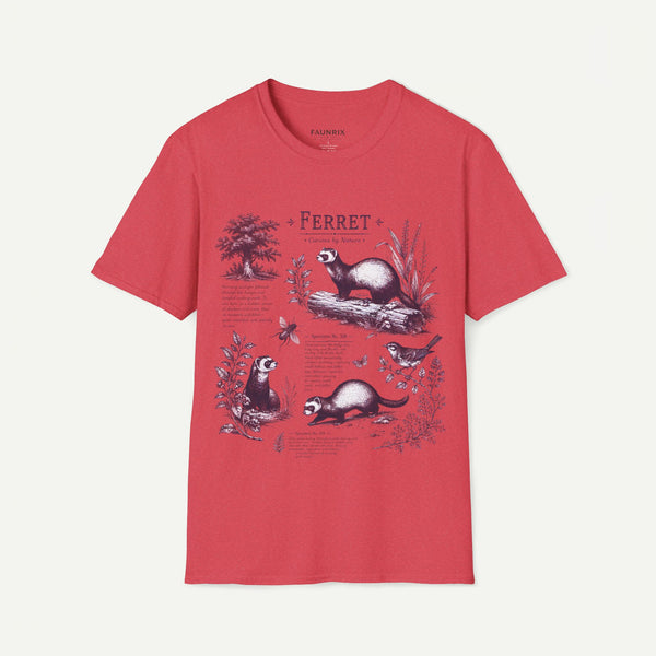 Ferret Vintage Anatomy T-Shirt — Botanical Wildlife Tee
