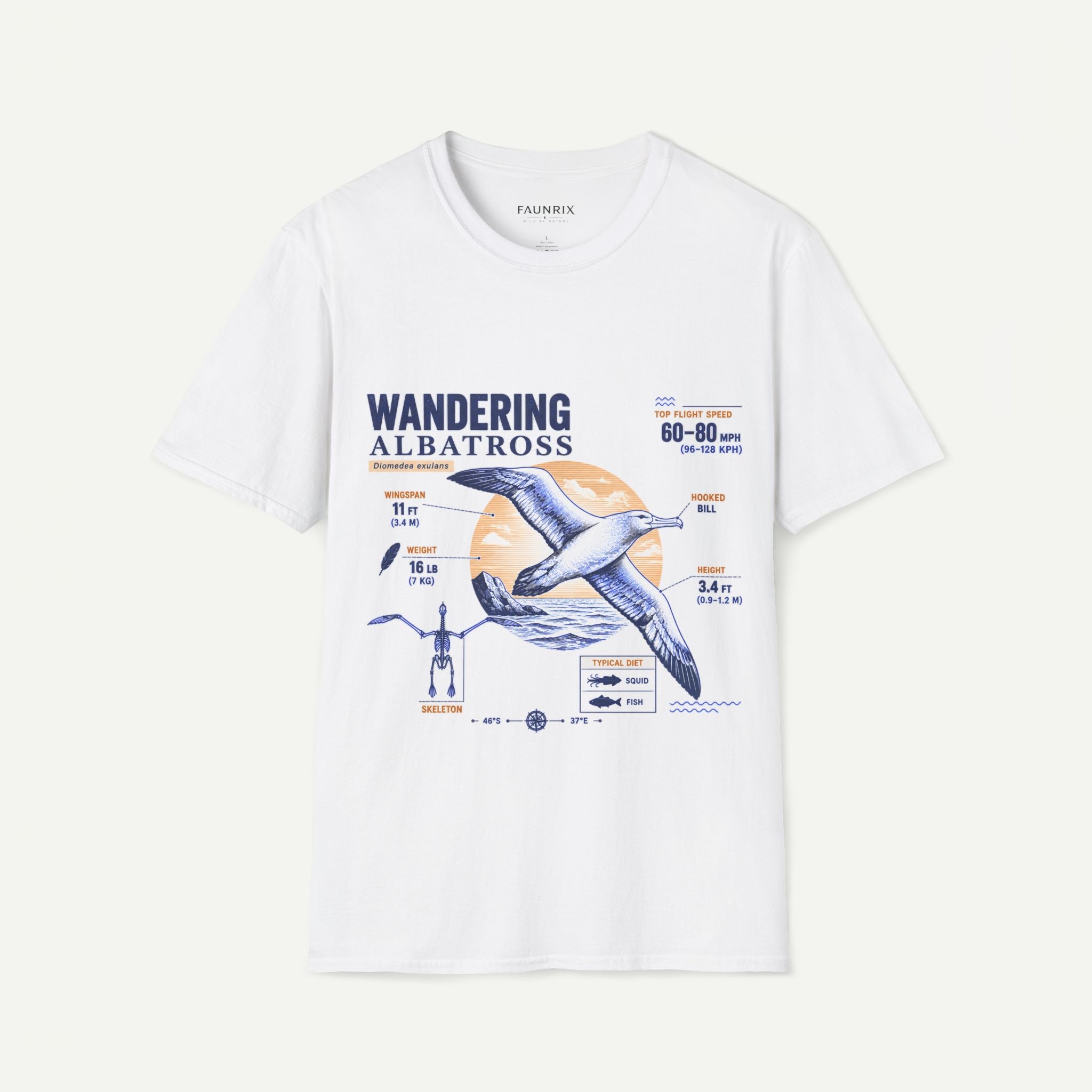 Wandering Albatross Anatomy T-Shirt — Vintage Seabird Graphic Tee Secondary image