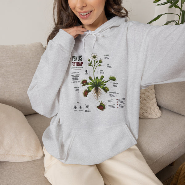 Venus Flytrap Botanical Hoodie – Illustrated Carnivorous Plant Guide
