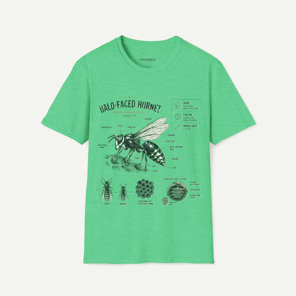Bald-Faced Hornet Anatomy T-Shirt - Vintage Entomology Illustration