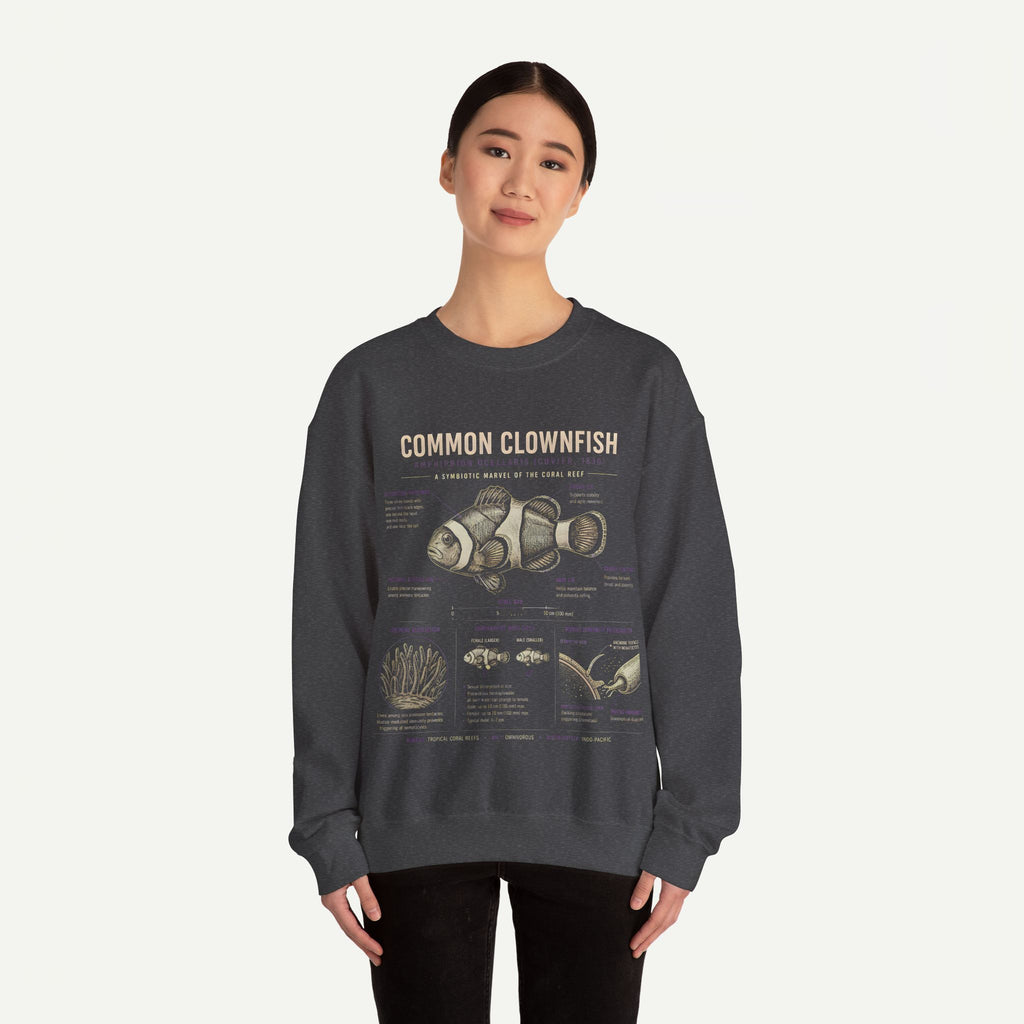 Common Clownfish Anatomy Sweatshirt – Marine Biology Graphic Pullover