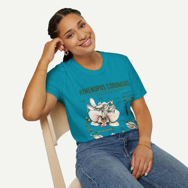 Mantis Anatomy Tee — Hymenopus Coronatus Orchid Mantis Illustration