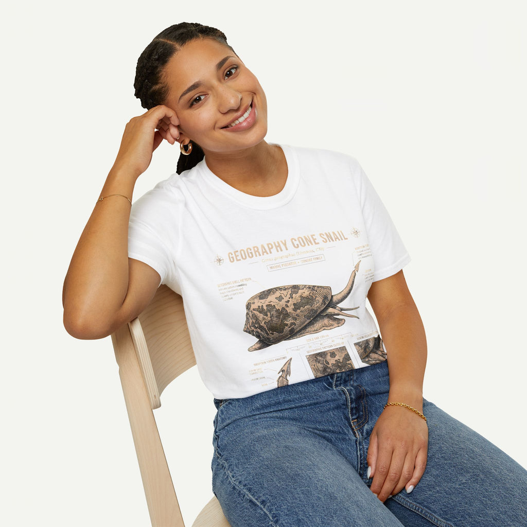 Geography Cone Snail Anatomy T-Shirt — Vintage Scientific Illustration Tee