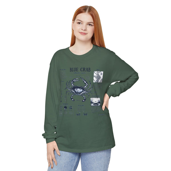 Blue Crab Anatomy Long Sleeve T-Shirt