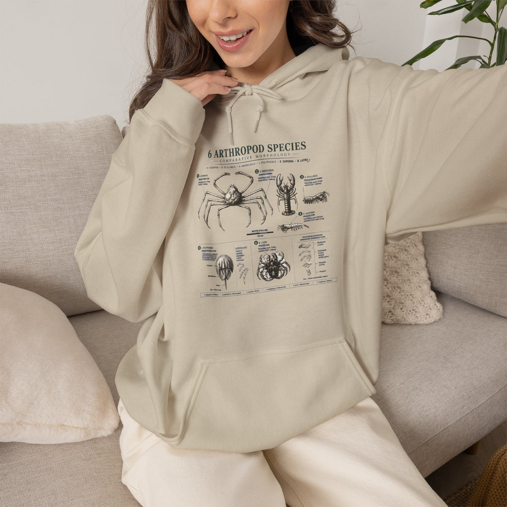 Arthropod Species Hoodie – Vintage Scientific Diagram Sweatshirt
