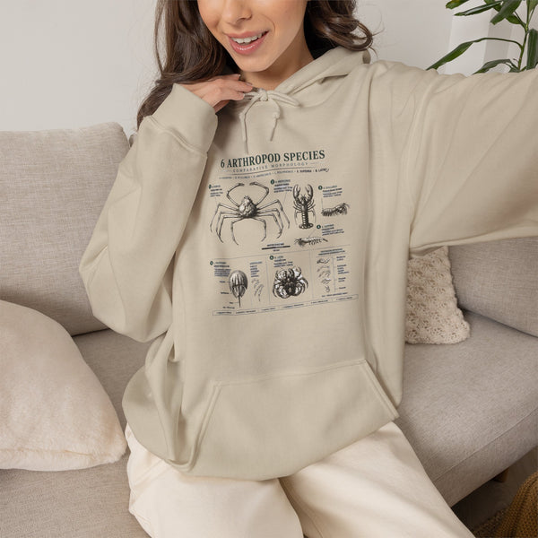 Arthropod Species Hoodie – Vintage Scientific Diagram Sweatshirt