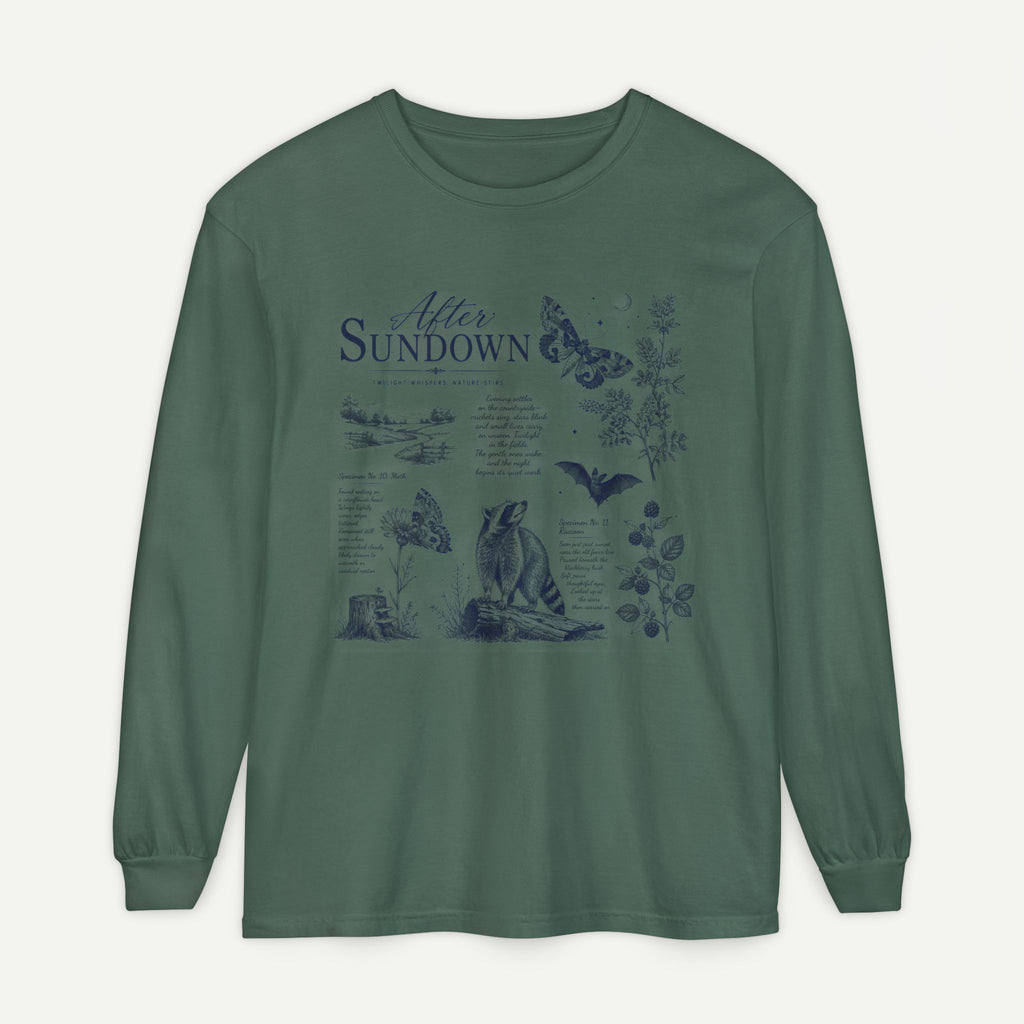 After Sundown Long Sleeve Tee — Night Nature Wildlife Graphic