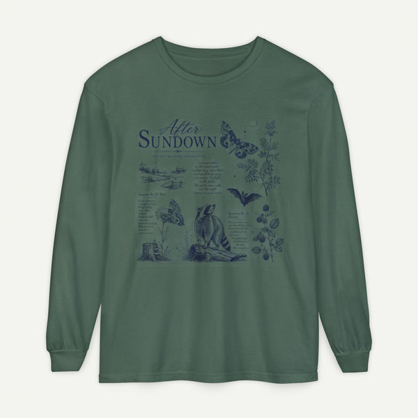 After Sundown Long Sleeve Tee — Night Nature Wildlife Graphic