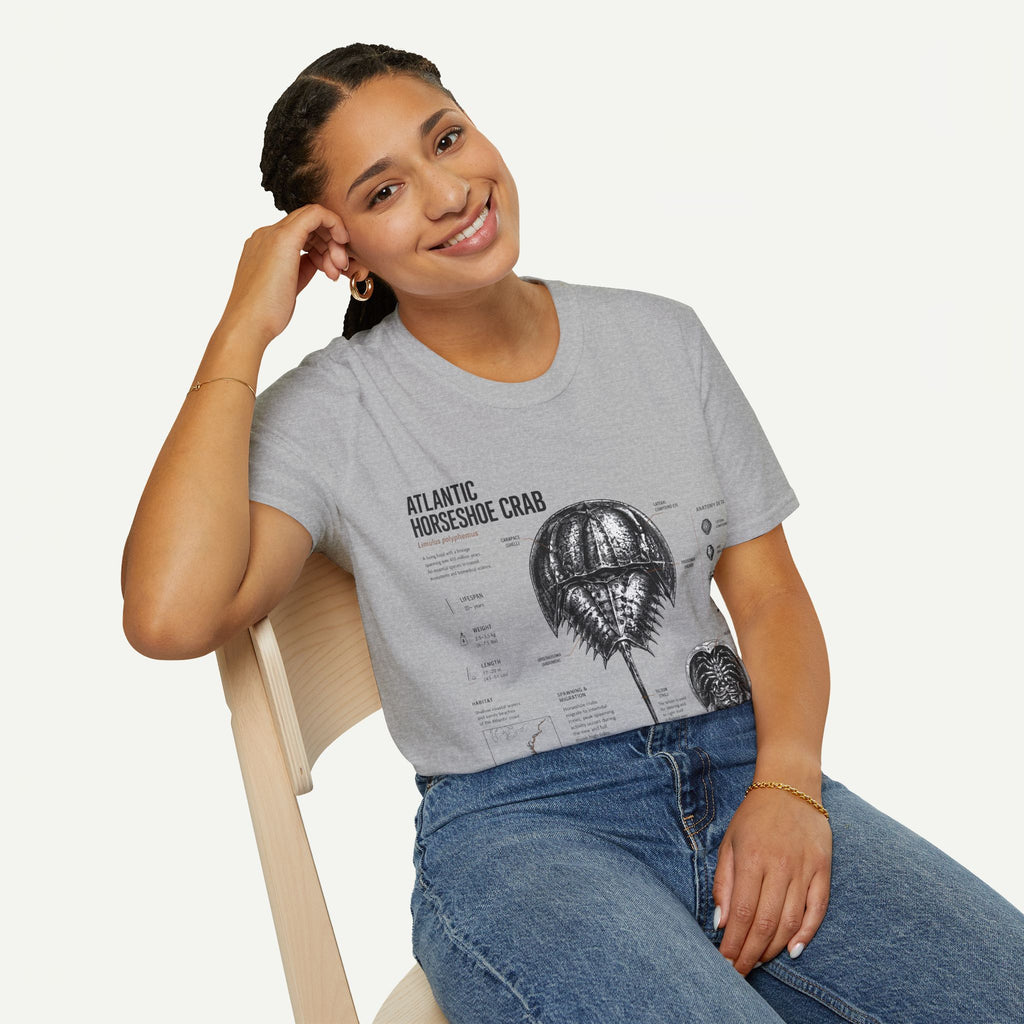 Horseshoe Crab Anatomy T-Shirt — Atlantic Horseshoe Crab Illustration