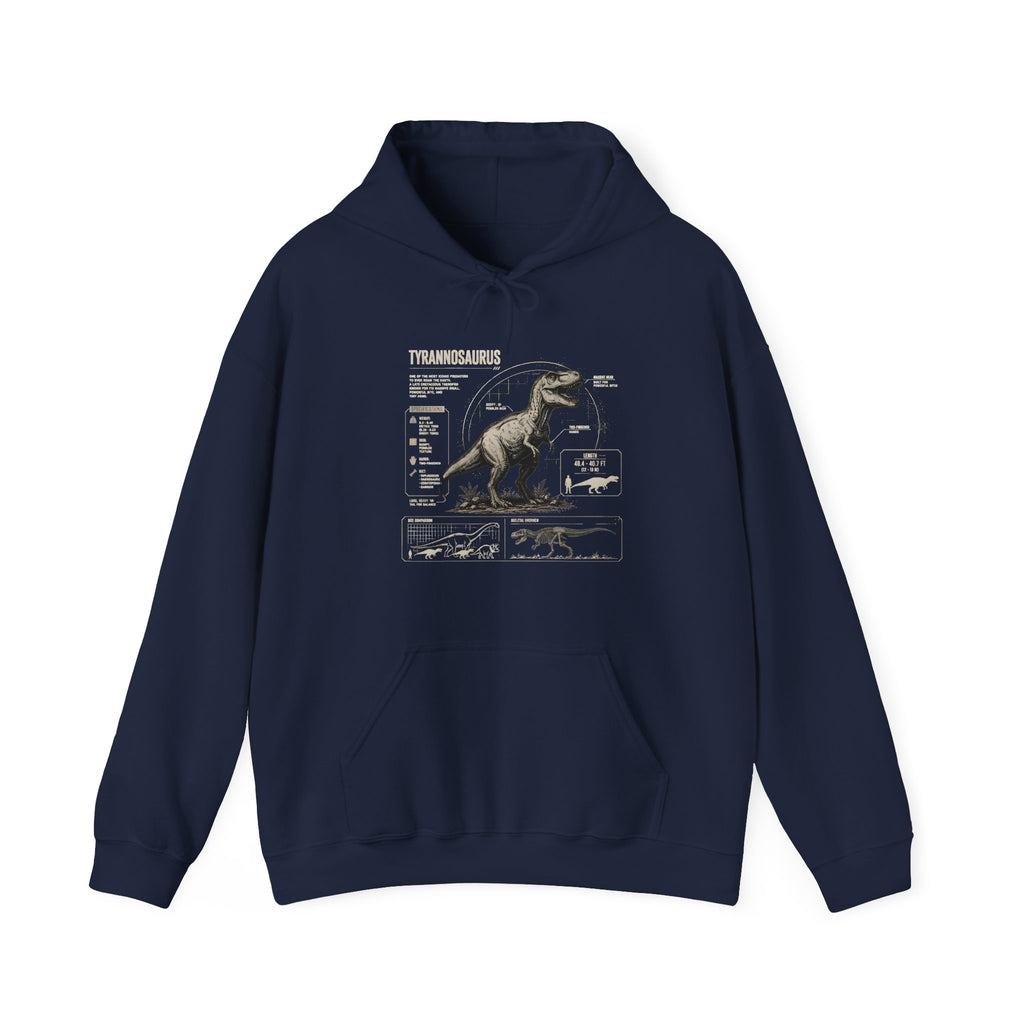 T‑Rex Anatomy Hoodie — Vintage Dinosaur Anatomy Sweatshirt