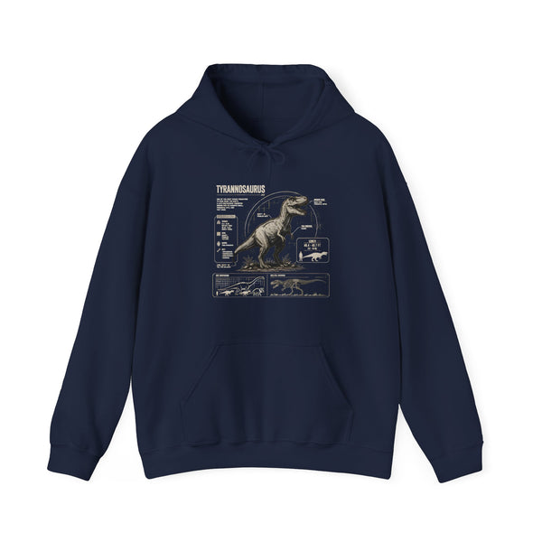 T‑Rex Anatomy Hoodie — Vintage Dinosaur Anatomy Sweatshirt