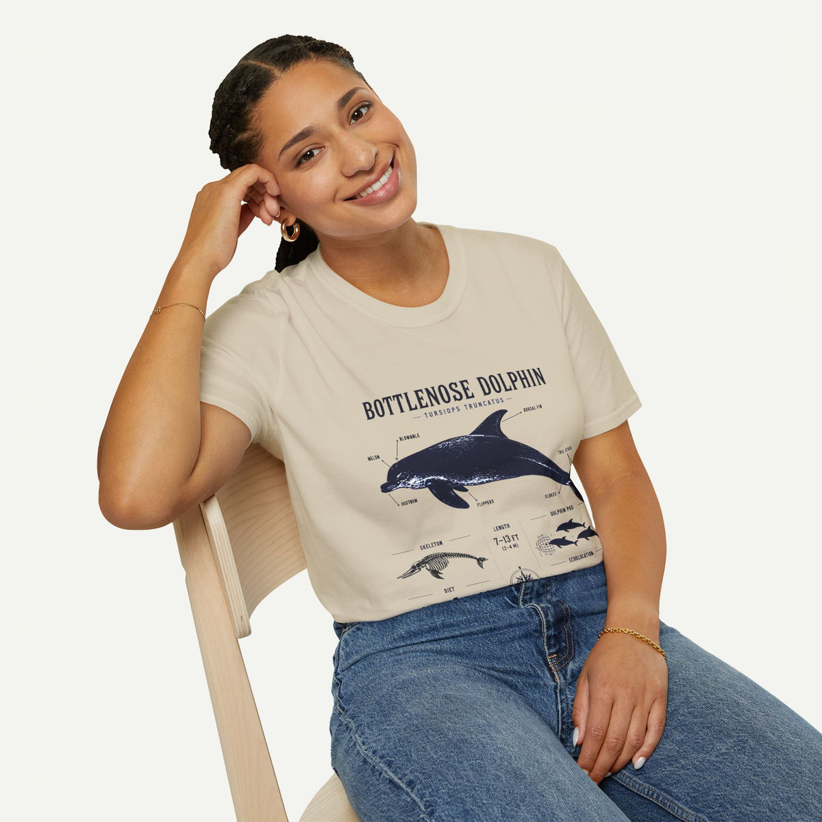 Bottlenose Dolphin Anatomy Tee – Illustrated Marine Life T-Shirt