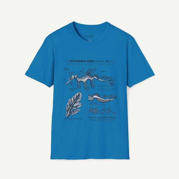Sea Dragon Anatomy T-Shirt — Phycodurus Eques Botanical Illustration Tee