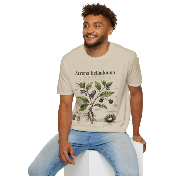 Atropa belladonna Botanical Anatomy T-Shirt — Vintage Deadly Nightshade Illustration