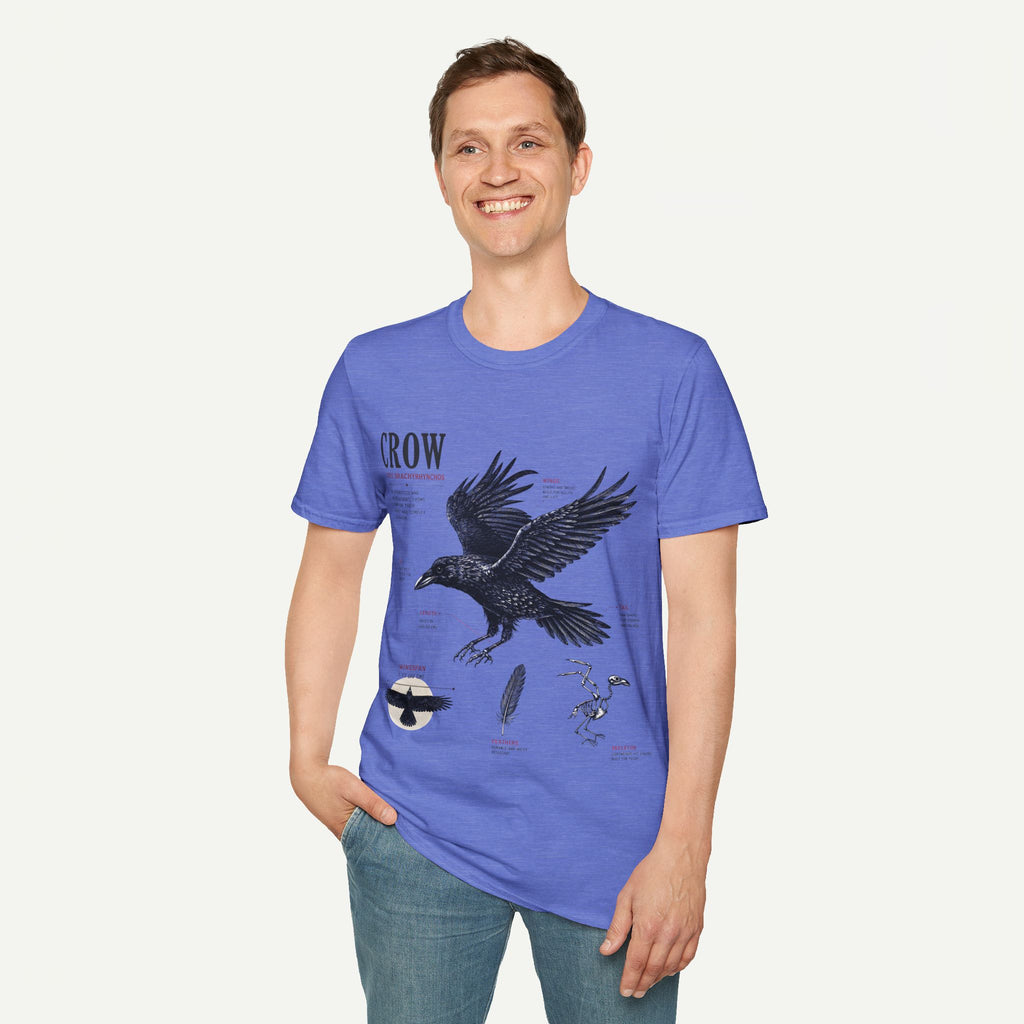 Crow Anatomy Graphic T-Shirt — Vintage Raven Illustration Tee