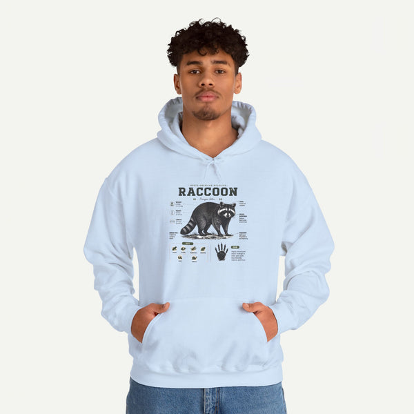 Raccoon Anatomy Hoodie — Vintage Wildlife Illustration Sweatshirt
