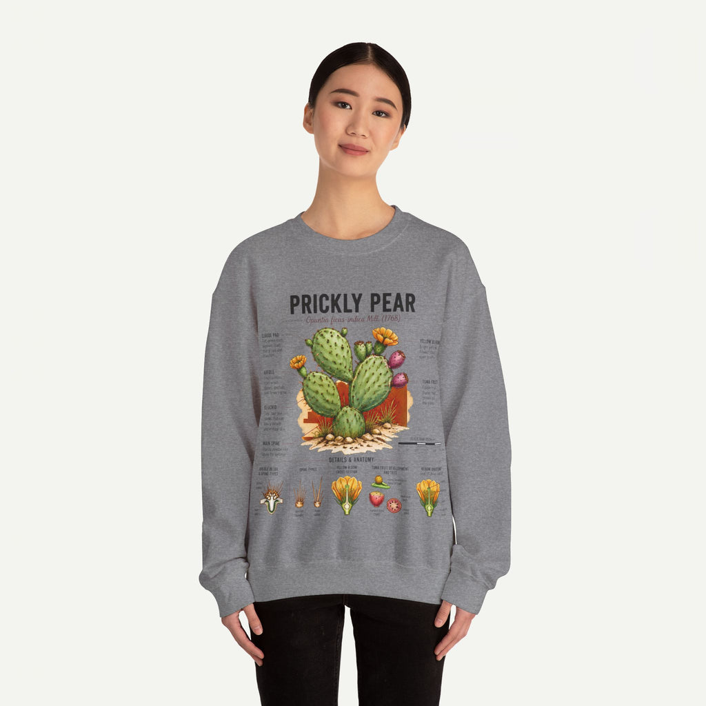 Prickly Pear Botanical Sweatshirt — Cactus Illustration Guide Crewneck