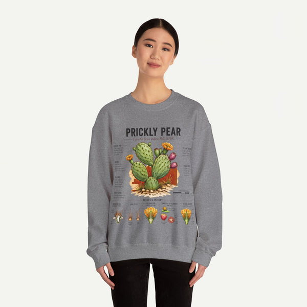 Prickly Pear Botanical Sweatshirt — Cactus Illustration Guide Crewneck