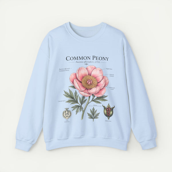 Peony Botanical Sweatshirt — "Common Peony" Floral Crewneck