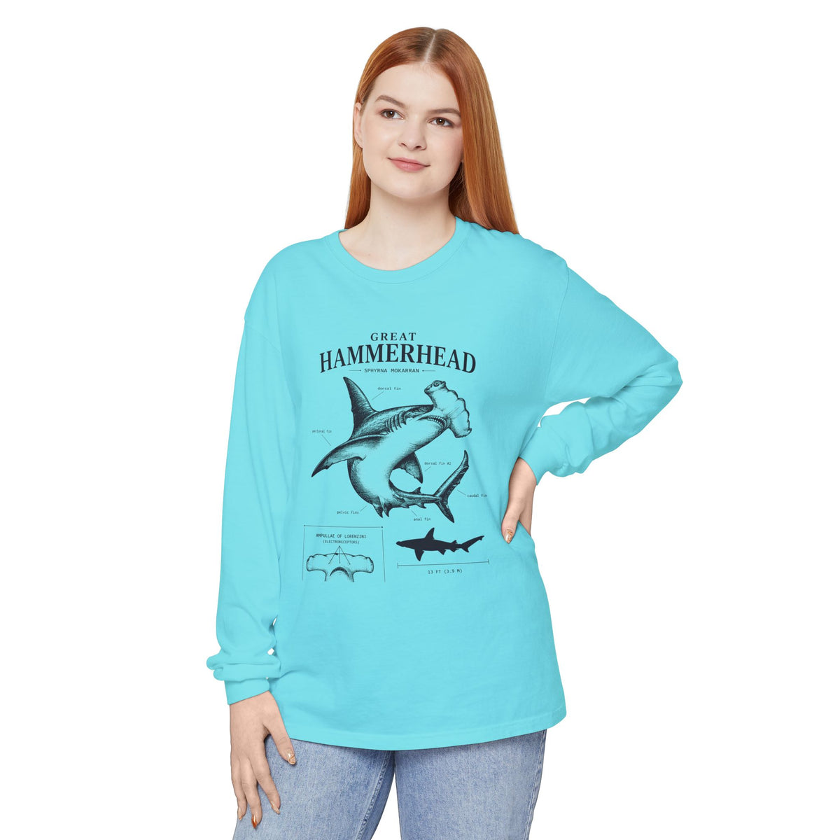 Hammerhead Shark Anatomy Long Sleeve Tee