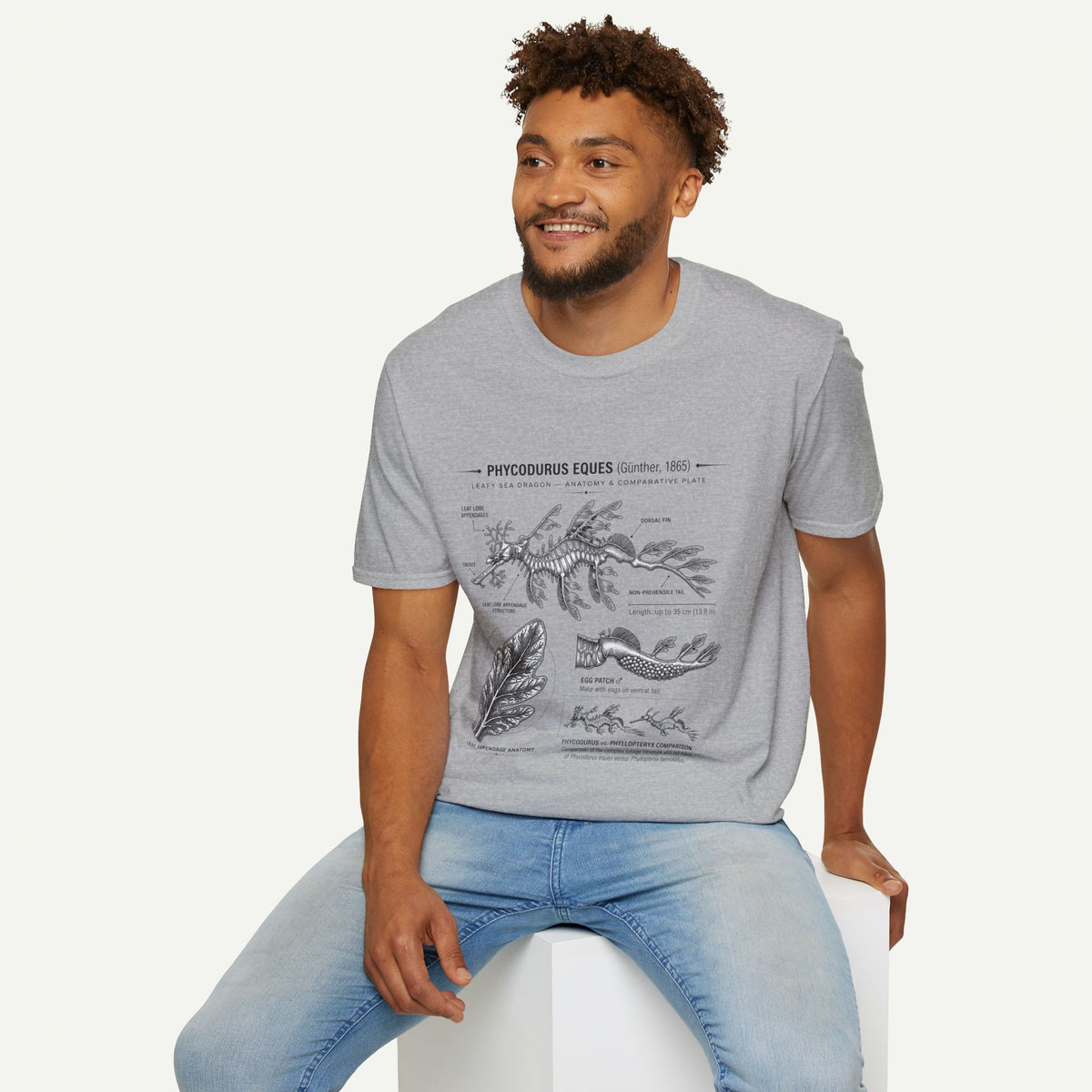 Sea Dragon Anatomy T-Shirt — Phycodurus Eques Botanical Illustration Tee